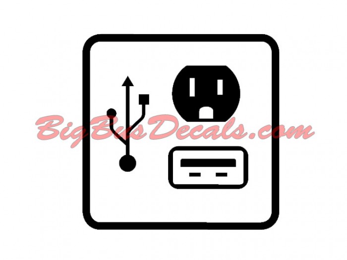 Set of 2 USB + Outlet Decals sticker